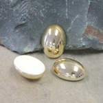 German Plastic Cabochon Vacuum Coated - Oval 18X13MM GOLD