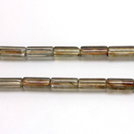 Czech Glass Fire Polished Bead - Atlas 10x4MM LUMI COAT GREEN
