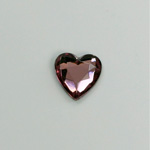 Glass Flat Back Rose Cut Fancy Foiled Stone  - Heart 12x11MM LT AMETHYST