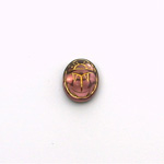 German Glass Flat Back Foiled Scarab with Gold Engraving - 10x8MM LT AMETHYST