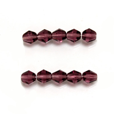 Czech Glass Fire Polished Bead - Bicone 06MM AMETHYST