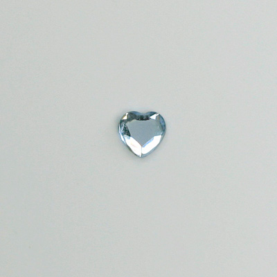 Glass Flat Back Rose Cut Fancy Foiled Stone  - Heart 06MM LT SAPPHIRE