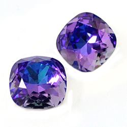 Swarovski Crystal Point Back Fancy Stone -Antique Square 14MM CRYSTAL HELIOTROPE