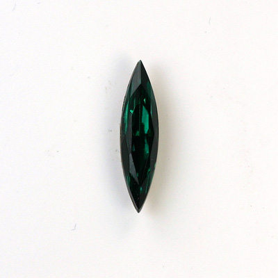 Glass Point Back Foiled Tin Table Cut (TTC) Stone - Navette 24x6MM EMERALD