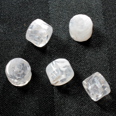 Plastic Bead - Mixed Color Ribbed Wheel 10x8MM CRYSTAL QUARTZ