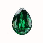 Glass Point Back Foiled Tin Table Cut (TTC) Stone - Pear 25x18MM EMERALD