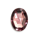 Glass Flat Back Foiled Rauten Rose - Oval 25x18MM LT AMETHYST