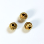 Brass Corrugated Bead - Round 07MM RAW