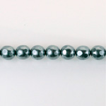 Czech Glass Pearl Bead - Round Faceted Golf 6MM DARK GREY 70445