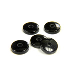 Gemstone Flat Back Single Bevel Buff Top Drilled Stone Round 09MM BLACK ONYX