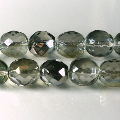 Czech Glass Fire Polish Bead - Round 12MM 1/2 Coated VALENTINITE