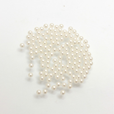 Plastic Pearl No-Hole Ball 02MM SNOW WHITE