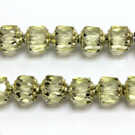 Czech Glass Fire Polished Bead - Cathedral 08MM CRYSAL LT OLIVE