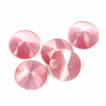 Fiber-Optic Flat Back Cabochon - Rauten Rose Round 12MM CAT'S EYE LT PINK