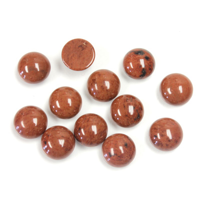 Gemstone Cabochon - Round 07MM RED OBSIDIAN