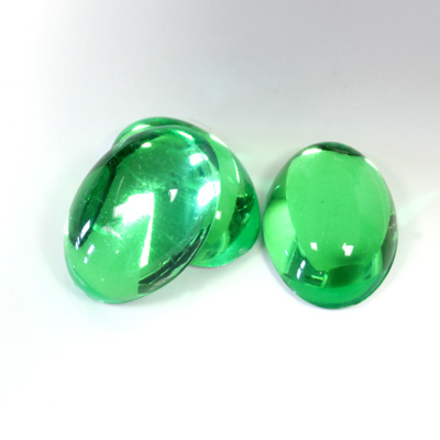 Plastic Flat Back Foiled Cabochon - Oval 18x13MM PERIDOT