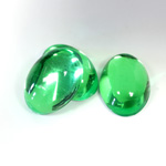 Plastic Flat Back Foiled Cabochon - Oval 18x13MM PERIDOT
