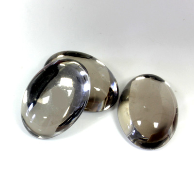 Plastic Flat Back Foiled Cabochon - Oval 18x13MM BLACK DIAMOND