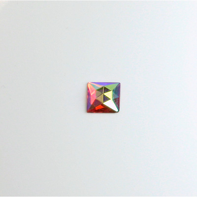 Glass Flat Back Foiled Rauten Rose - Square  06x6MM ROSE AB