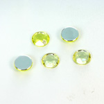 Plastic Flat Back Foiled Rose Cut Rhinestone - Round 09MM JONQUIL