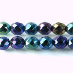 Czech Glass Fire Polish Bead - Round 10MM Full Coated IRIS BLUE