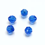 Plastic Bead - Transparent Faceted Round 08MM SAPPHIRE