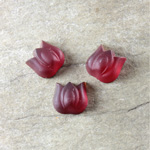 Glass Cabochon - Tulip 09x8MM MATTE RUBY Foiled