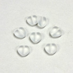 Czech Pressed Glass Bead - Smooth Heart 08x8MM MATTE CRYSTAL