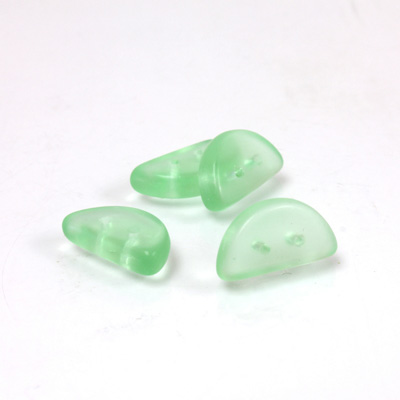 Czech Pressed Glass Bead - Half-Circle Rondelle 13x6MM MATTE PERIDOT