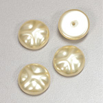 Glass Cabochon Baroque Top Pearl Dipped - Round 16MM CREME