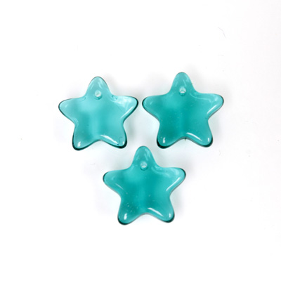 German Pressed Glass Pendant - Smooth Star 11MM EMERALD