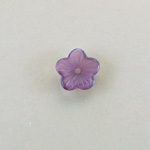 German Glass Flower with Center Hole - Round 10MM PURPLE