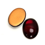 Glass Medium Dome Foiled Cabochon - Oval 25x18MM GARNET