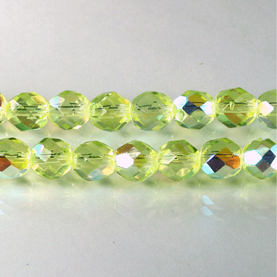 Czech Glass Fire Polish Bead - Round 08MM JONQUIL AB