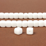 Czech Pressed Glass Bead - Cube 05x7MM CHALKWHITE