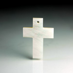 Shell Pendant - Smooth Flat Cross 25x18MM WHITE MOP