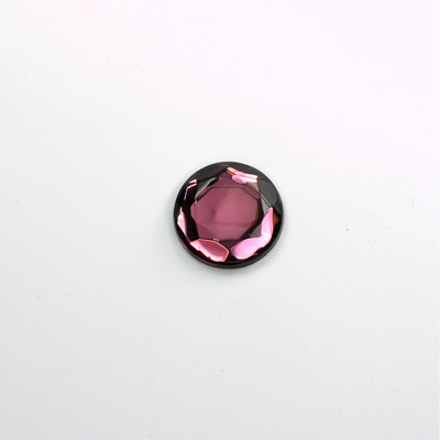 Glass Flat Back Rose Cut Fancy Foiled Stone - Round  09MM AMETHYST