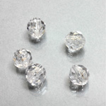 Plastic Bead - Transparent Faceted Round 08MM CRYSTAL