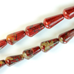 Gemstone Bead - Pear Smooth 15x8MM BRECIATED JASPER