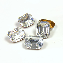 Swarovski Crystal Foiled Point Back Tin Table Cut (TTC) Fancy Stone - Cushion Octagon 08x6MM CRYSTAL