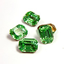 Swarovski Crystal Foiled Point Back Tin Table Cut (TTC) Fancy Stone - Cushion Octagon 08x6MM PERIDOT