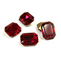 Swarovski Crystal Foiled Point Back Tin Table Cut (TTC) Fancy Stone - Cushion Octagon 08x6MM SIAM RUBY