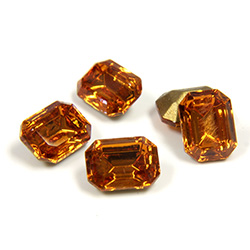 Swarovski Crystal Foiled Point Back Tin Table Cut (TTC) Fancy Stone - Cushion Octagon 08x6MM TOPAZ