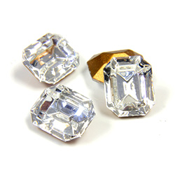Swarovski Crystal Foiled Point Back Tin Table Cut (TTC) Fancy Stone - Cushion Octagon 10x8MM CRYSTAL