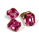Swarovski Crystal Foiled Point Back Tin Table Cut (TTC) Fancy Stone - Cushion Octagon 10x8MM ROSE