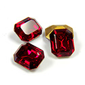 Swarovski Crystal Foiled Point Back Tin Table Cut (TTC) Fancy Stone - Cushion Octagon 10x8MM SIAM RUBY
