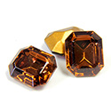 Swarovski Crystal Foiled Point Back Tin Table Cut (TTC) Fancy Stone - Cushion Octagon 12x10MM SMOKE TOPAZ