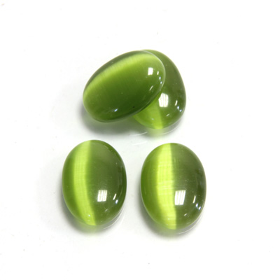 Fiber-Optic Cabochon - Oval 14x10MM CAT'S EYE OLIVE