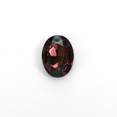 Glass Point Back Foiled Tin Table Cut (TTC) Stone - Oval 14x10MM AMETHYST