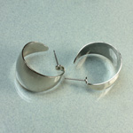 Wedding Band Hoop Earring with Post 26MM Steel Nickel Plated